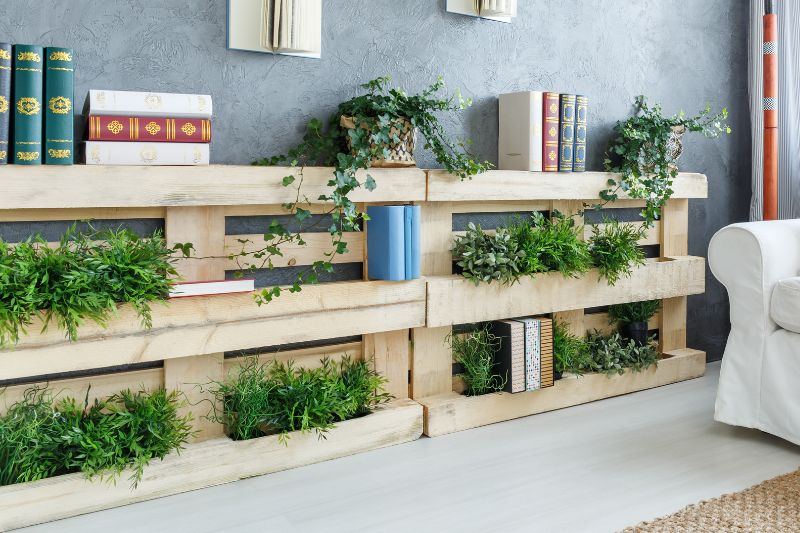 furniture with built in spaces for plants